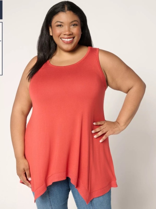 LOGO by Lori Goldstein Tops - LOGO Layers by Lori Goldstein Hankerchief Hem Tank size XS